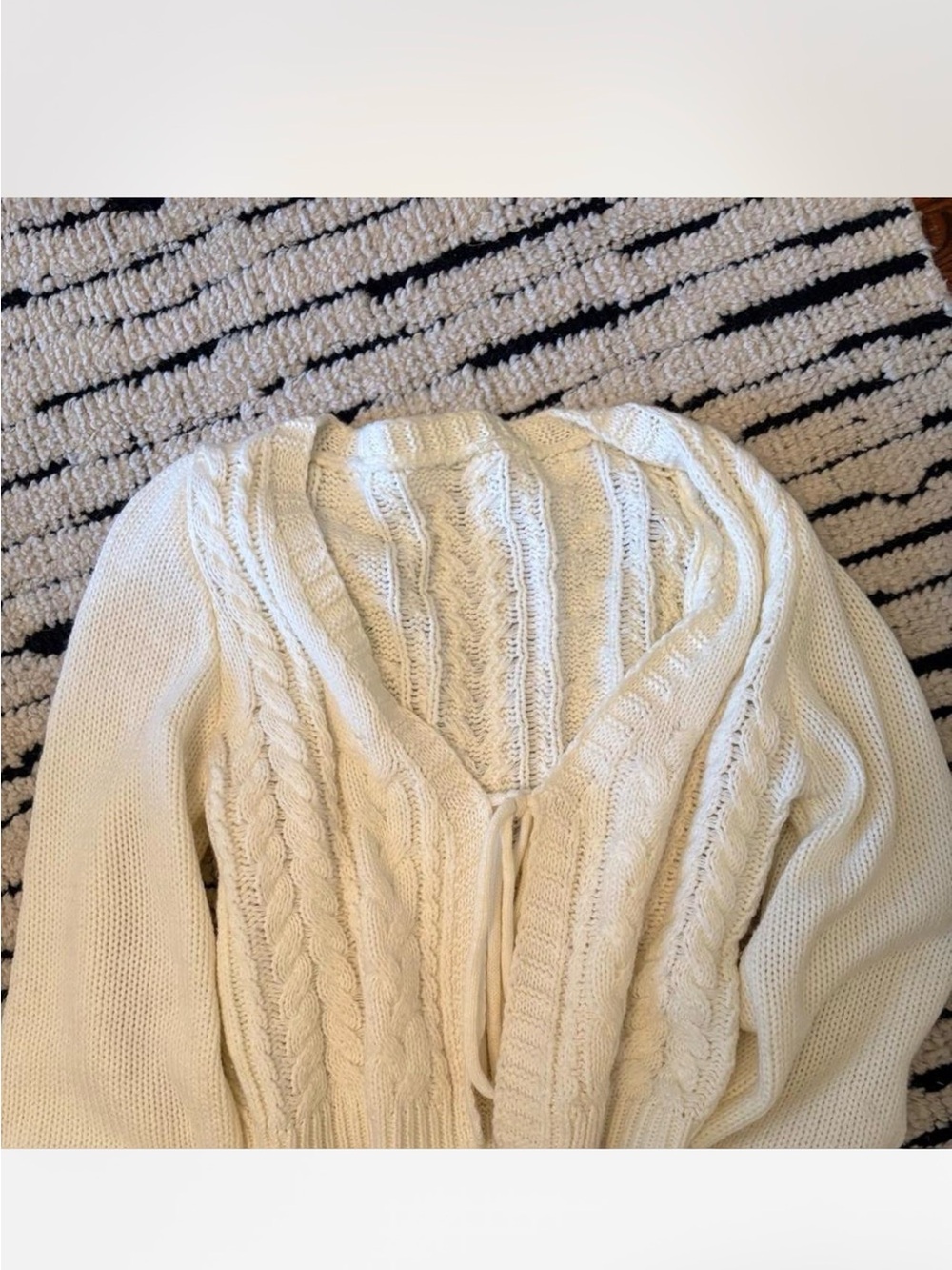 Cream Cable Knit Women’s Sweater Cardigan
